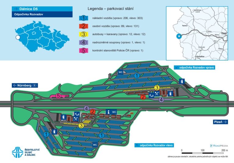 Odpočívka na D5 pojme přes 700 vozidel
