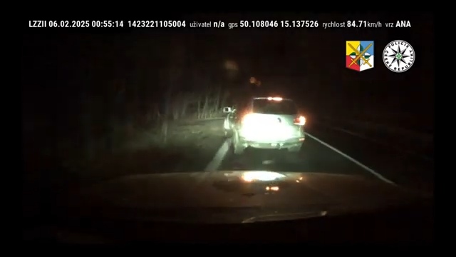 Dramatická honička na Kolínsku. Zdroj: Policie ČR